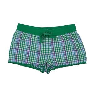 SO Wear It Declare It Green Plaid Pajama Shorts Size XL Cotton Y2K Retro 2000s